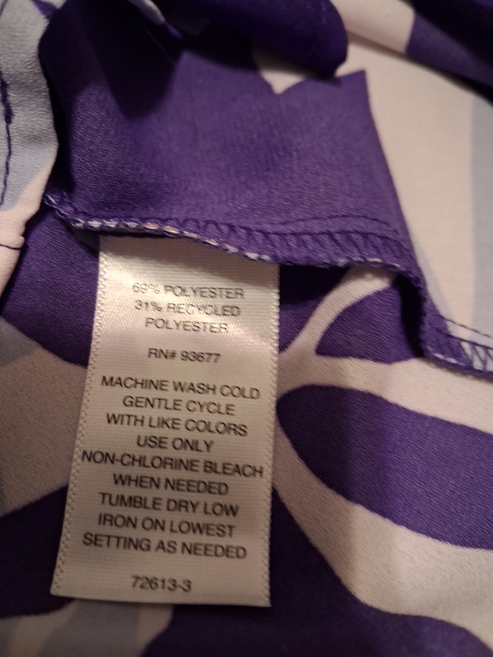 Liz Claiborne White And Purple Floral Cap Sleeve Button Front Top - Picture 5 of 5